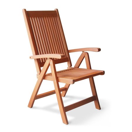 HOMEROOTS 44 x 26 x 26 in. Brown Outdoor Reclining Chair 389989